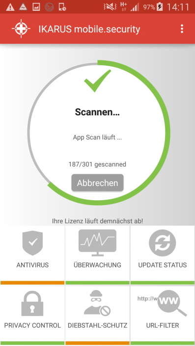 IKARUS mobile.security Screenshot