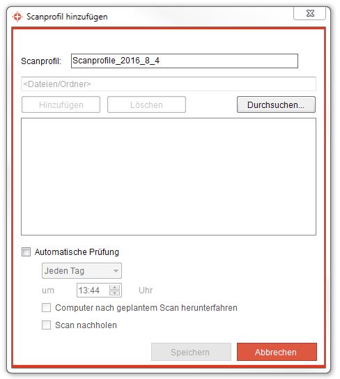 Scanprofil hinzufügen