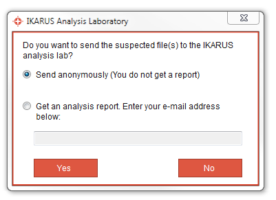 Send virus to IKARUS