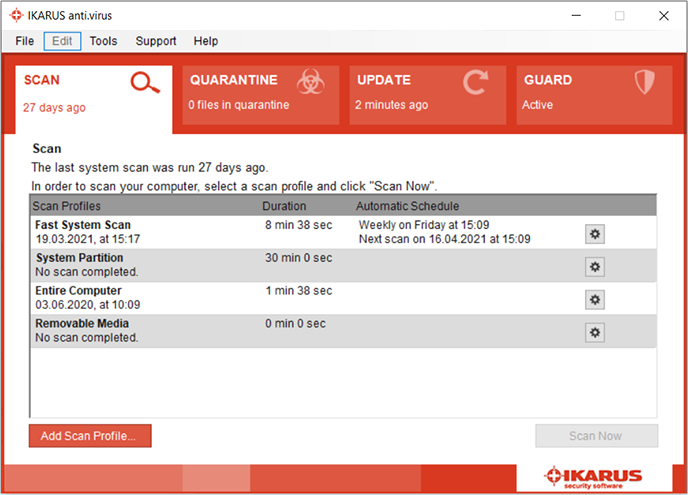 IKARUS anti.virus Home - IKARUS Security Software