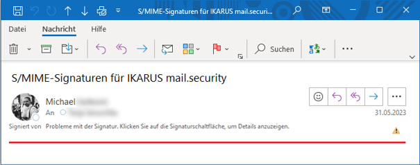 Ungültiges S/MIME-Zertifikat