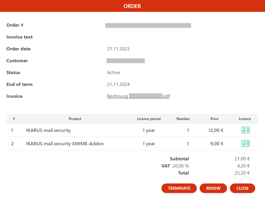 IKARUS Partnerportal - Orders