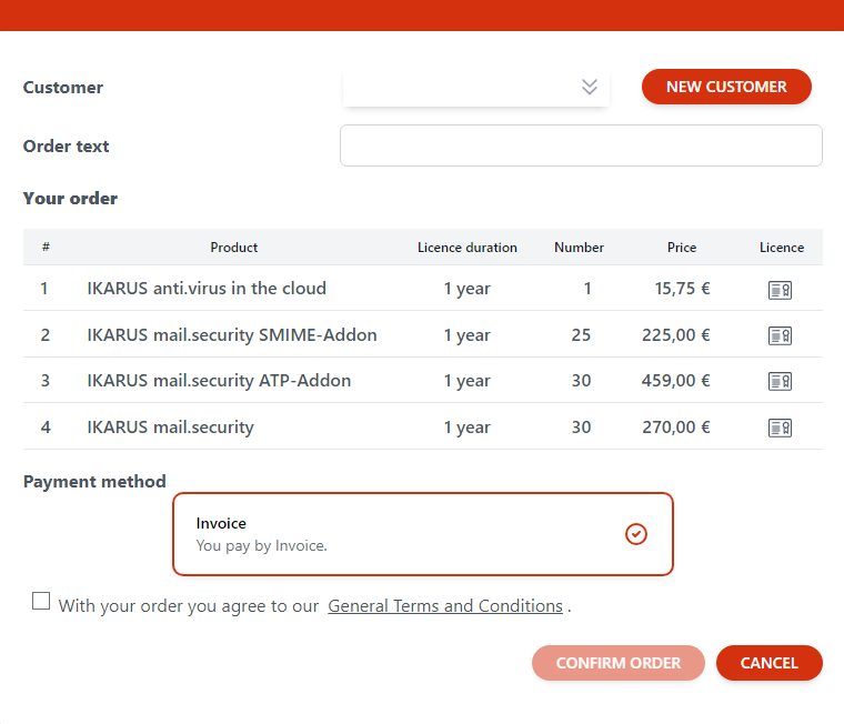 IKARUS Partnerportal - Shopping Basket